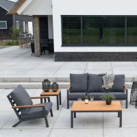 Donnan loungeset aluminium/bamboo grijs