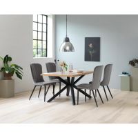 Nordic Home Isak eetkamerstoel - velvet - grijs
