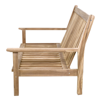 Teak loungebank teak 124cm + kussen