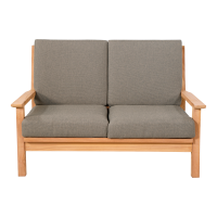 Teak loungebank teak 124cm + kussen