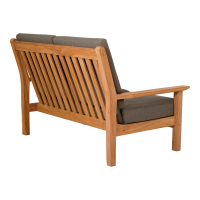 Teak loungebank teak 124cm + kussen