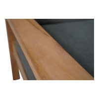 Teak loungebank teak 124cm + kussen