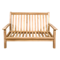 Teak loungebank teak 124cm + kussen