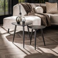 Fraaai Timothy bijzettafel set van 2 - keramiek zwart