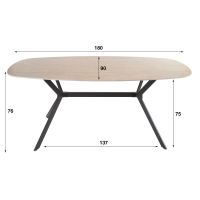 Fraaai Dexter Deens ovale eettafel - 180 cm - keramiek
