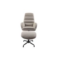 Nordic Home Stein relaxfauteuil & voetbank set - bouclé taupe