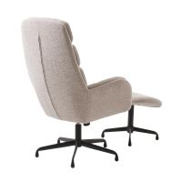Nordic Home Stein relaxfauteuil & voetbank set - bouclé taupe