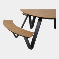 Arezzo picknickset driehoek polywood teaklook van het woonmerk Les