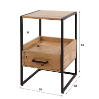 Carter nachtkastje acaciahout 1L naturel van het woonmerk Fraaai