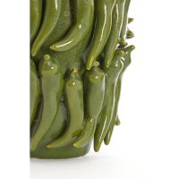 Light & Living Pepper vaas keramiek - donkergroen