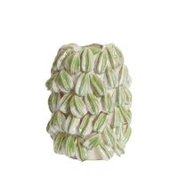 Light & Living Carambola vaas keramiek 35x33x47 cm - crème/groen