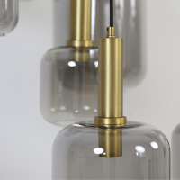 Lekar hanglamp Ø83.5 cm 9L antiek brons/smoke glas van het woonmerk Light & Living