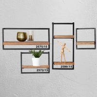 Fraaai Woody metaal wandplank - bundel set van vier 145 cm