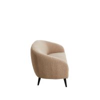 Light & Living Almond 2-zitsbank - teddy zand/hout zwart