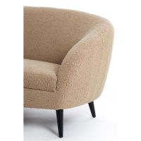 Light & Living Almond 2-zitsbank - teddy zand/hout zwart