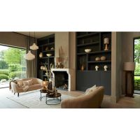 Light & Living Almond 2-zitsbank - teddy zand/hout zwart