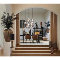 Light & Living Sobrina zuil set van 2 - zwart agaat/antiek brons