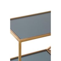 Light & Living Aino sidetable - glas smoke/antiek brons