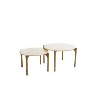 Light & Living Kanae salontafel set van 2 - zand/antiek brons
