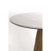 Light & Living Rianne ronde eettafel Ø100 cm - marmer bruin/antiek brons