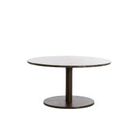 Light & Living Pazo ronde salontafel Ø76 cm - donkerbruin marmer/donkerbruin