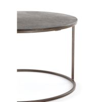 Light & Living Talca salontafel set van 2 Ø61x37+Ø76x41 cm - donkerbruin