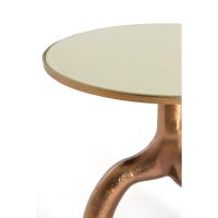 Light & Living Mello ronde bijzettafel Ø50,5 cm - glans bruin brons/glas taupe