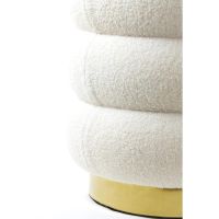 Light & Living Lyall teddy poef - crème/goud