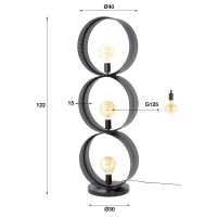 Fraaai Guus vloerlamp 3L ring geperforeerd - charcoal