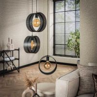 Fraaai Guus hanglamp 3L ring geperforeerd - charcoal