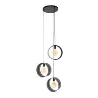Fraaai Guus hanglamp 3L ring geperforeerd - charcoal