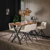 Fraaai Ruby hanglamp gestreept glas 7L - amberkleurig