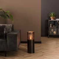 Odetta vloerlamp cilinder zwart nikkel ø20 x 60 cm van het woonmerk Fraaai