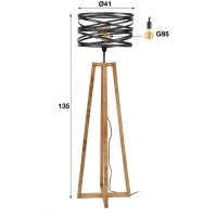 Fraaai Lewis vloerlamp twist houten kruisframe - grijs