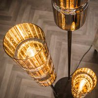 Fraaai Duncan vloerlamp 3L getrapt cylinder glas - artic zwart