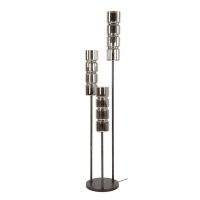 Fraaai Duncan vloerlamp 3L getrapt cylinder glas - artic zwart