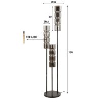 Fraaai Duncan vloerlamp 3L getrapt cylinder glas - artic zwart