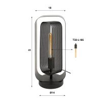 Fraaai Kasey tafellamp 1L - artic zwart