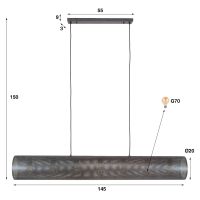 Fraaai Selena hanglamp 7L koker X mesh