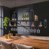 Fraaai Yasmin wijnglazen hanglamp 6L - charcoal