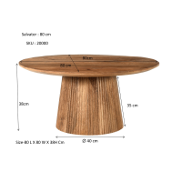 Salvator ronde salontafels - set van 2 - naturel van het woonmerk Livingfurn