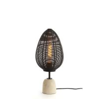 Light & Living Joley tafellamp Ø26x46 cm - mat zwart/wit marmer