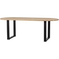 Woood Combi-Tablo ovaal eiken 220x90 cm + u-poot