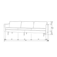 Woood Rodeo bank 3-zits bouclé naturel