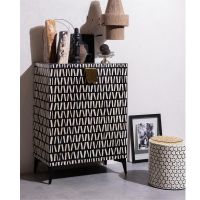 Neva ronde bijzettafel - ø37 cm - zwart/wit van het woonmerk Woood