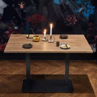 Woood Bistro dubbele vierkant buisvoet metaal 72x80x40 cm - zwart