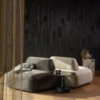 Woood Soya bijzettafel mangohout/glas - zwart