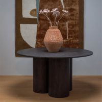 Woood Oona eettafel rond mdf ø140 cm - donkerbruin