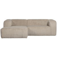 Woood Bean chaise loungue links grove ribstof - travertin