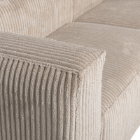 Woood Bean chaise loungue rechts grove ribstof - travertin